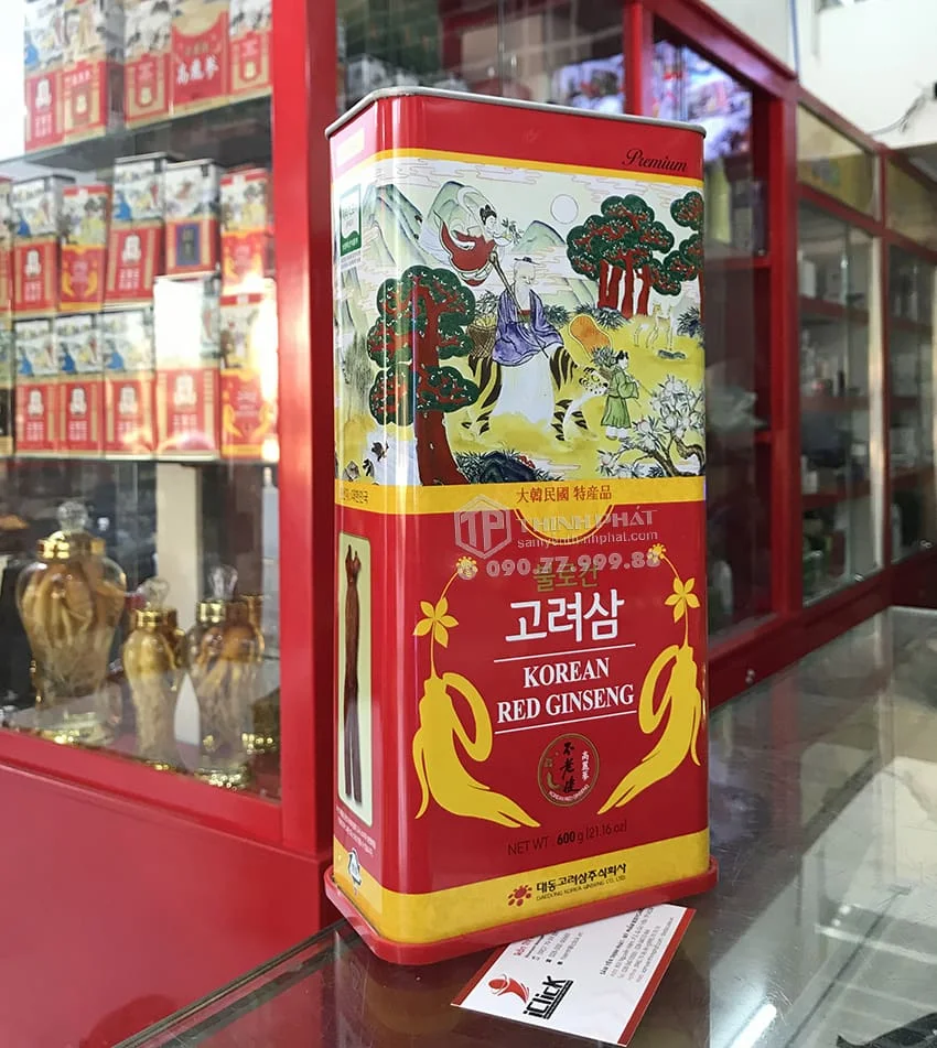 Hồng Sâm Củ Khô Hộp Thiếc 600g Chính hãng Deadong Hàn Quốc Hồng Sâm Củ Khô Hộp Thiếc 600g Chính hãng Deadong Hàn Quốc
