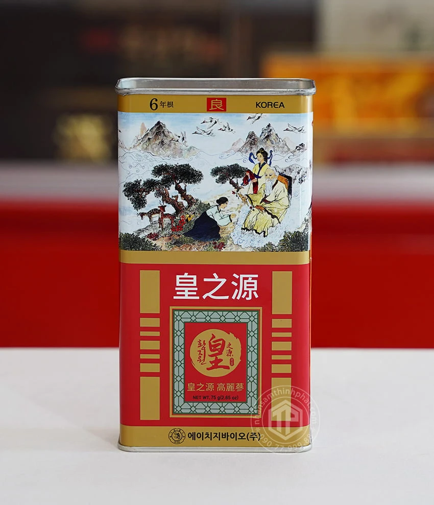 Hồng sâm củ khô hộp thiếc HG Bio 75g Chính hãng Hàn Quốc Hồng sâm củ khô hộp thiếc HG Bio 75g Chính hãng Hàn Quốc