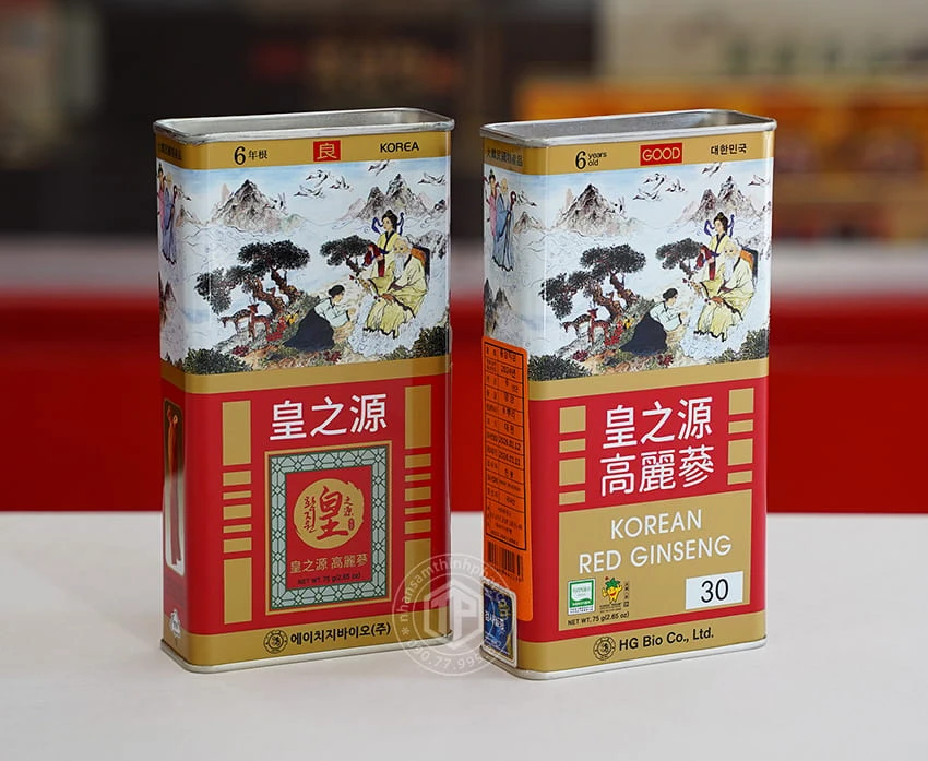 Hồng sâm củ khô hộp thiếc HG Bio 75g Chính hãng Hàn Quốc Hồng sâm củ khô hộp thiếc HG Bio 75g Chính hãng Hàn Quốc