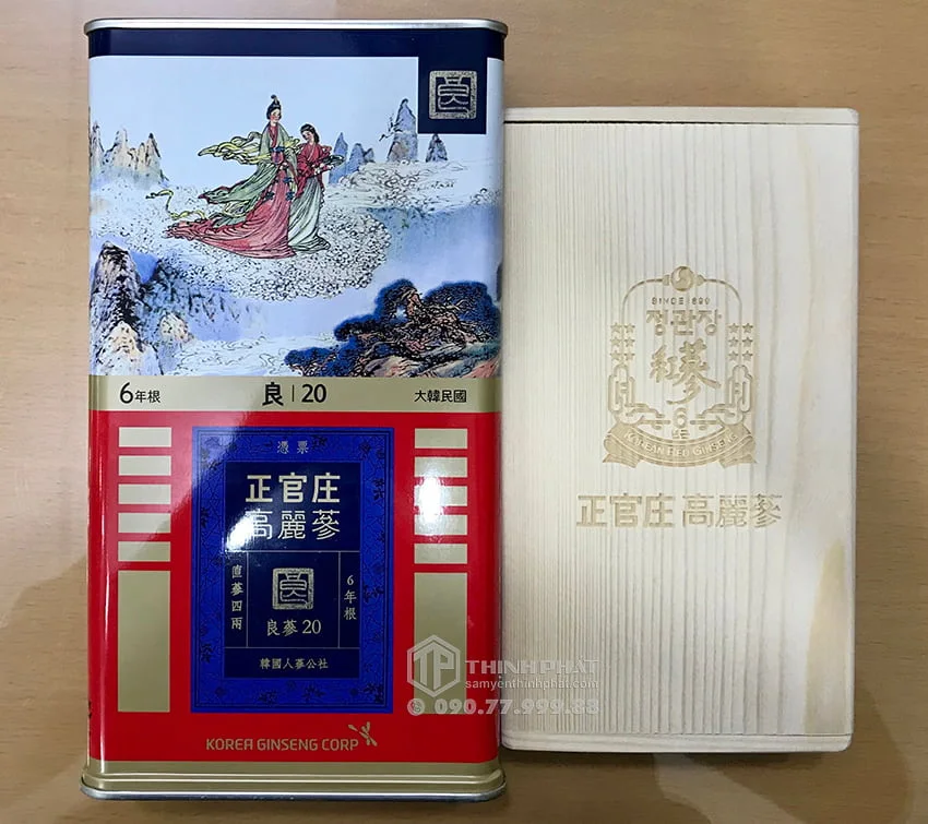 Hồng sâm củ khô KGC 150g 7 củ hộp thiếc hồng sâm Chính phủ Jung Kwan Jang