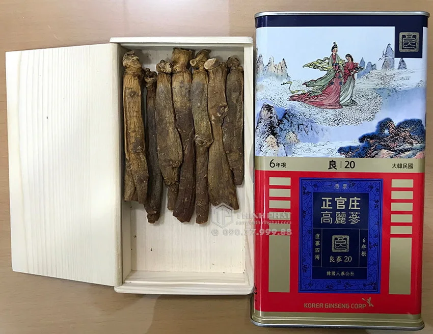 Hồng sâm củ khô KGC 150g 7 củ hộp thiếc hồng sâm Chính phủ Jung Kwan Jang