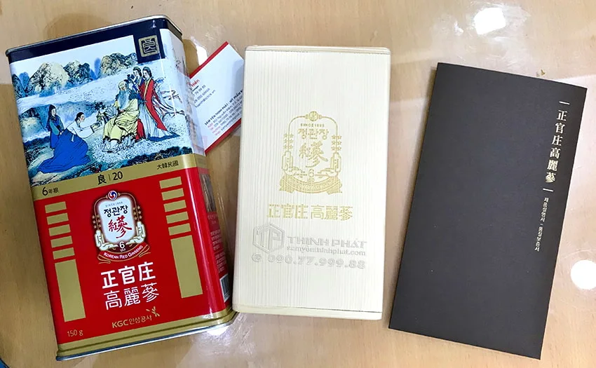 Hồng sâm củ khô KGC 150g 7 củ hộp thiếc hồng sâm Chính phủ Jung Kwan Jang