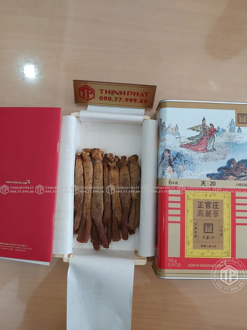 Thiên sâm chính phủ KGC Jung Kwan Jang thượng hạng Heaven 150g 7 củ Thiên sâm chính phủ KGC Jung Kwan Jang thượng hạng Heaven 150g 7 củ