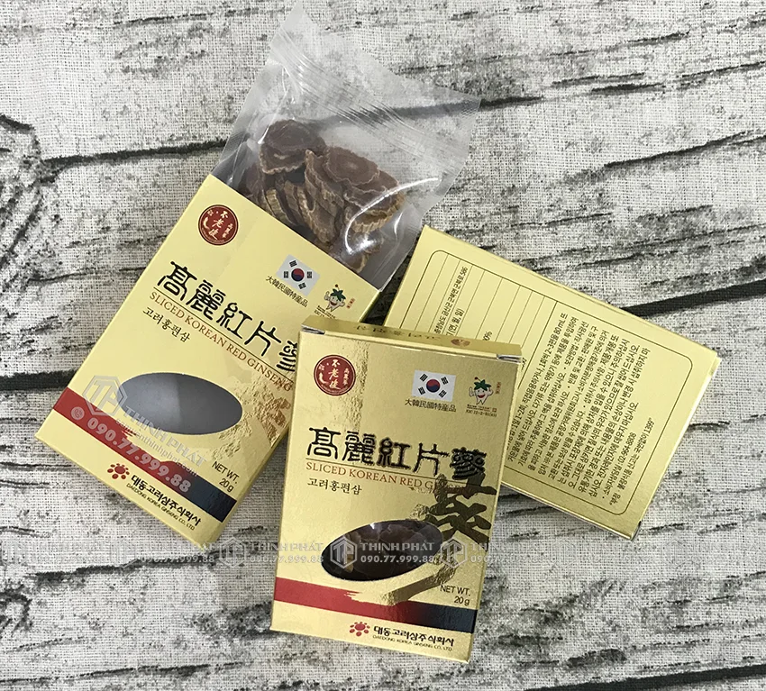 Hồng sâm khô thái lát Daedong Hàn Quốc 200g 10 hộp nhỏ