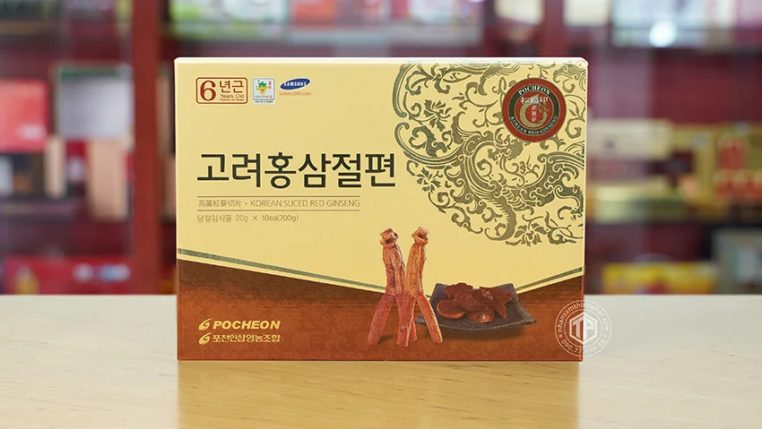 Hồng sâm lát tẩm mật ong sâm Hàn Quốc chính hãng Pocheon hộp 200g Hồng sâm lát tẩm mật ong sâm Hàn Quốc chính hãng Pocheon hộp 200g