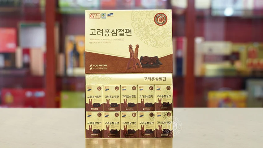 Hồng sâm lát tẩm mật ong sâm Hàn Quốc chính hãng Pocheon hộp 200g Hồng sâm lát tẩm mật ong sâm Hàn Quốc chính hãng Pocheon hộp 200g