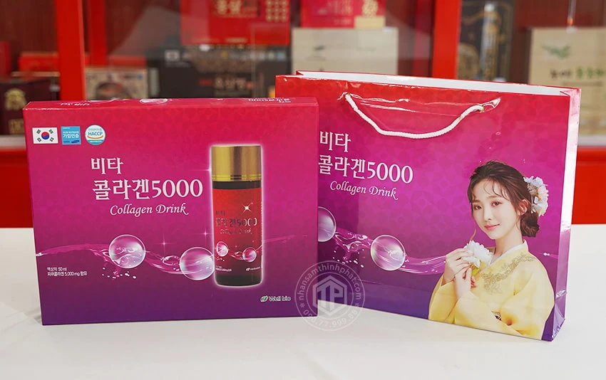 Nước Uống Collagen Drink 5000 Well Bio Hàn Quốc hộp 10 chai x 50ml Nước Uống Collagen Drink 5000 Well Bio Hàn Quốc hộp 10 chai x 50ml