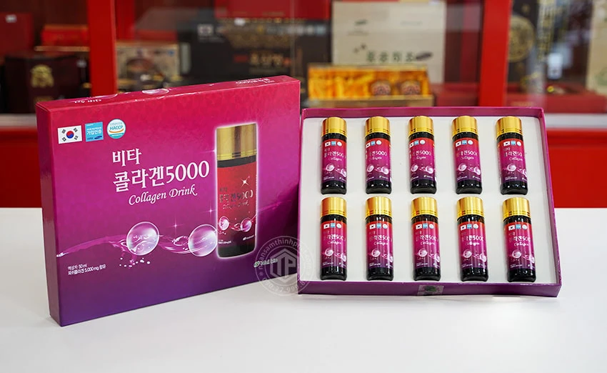 Nước Uống Collagen Drink 5000 Well Bio Hàn Quốc hộp 10 chai x 50ml Nước Uống Collagen Drink 5000 Well Bio Hàn Quốc hộp 10 chai x 50ml