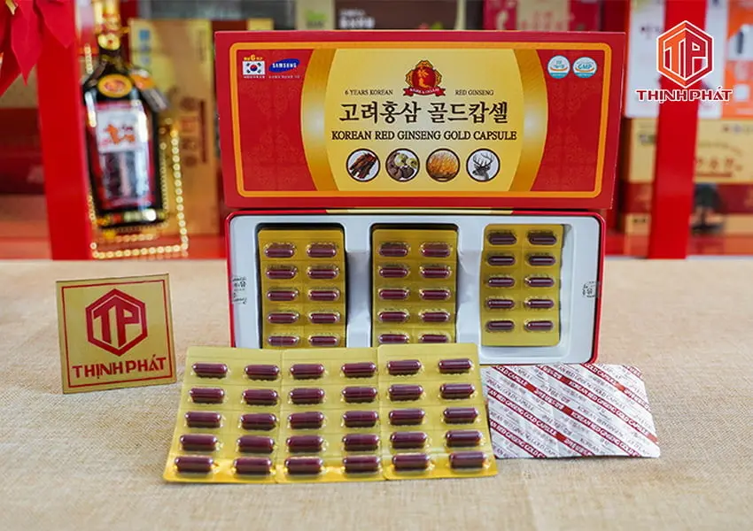 Viên đạm hồng sâm nhung hươu linh chi đông trùng hạ thảo insam Hàn Quốc 120v