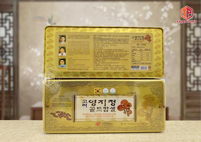 Viên linh chi Hàn Quốc KGS hộp thiếc 120 viên Viên linh chi Hàn Quốc KGS hộp thiếc 120 viên
